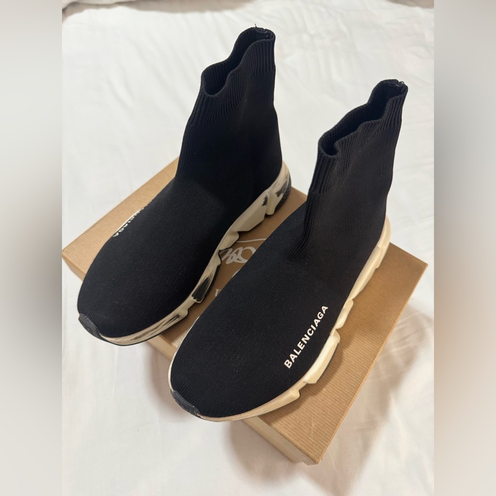 Balenciaga Black Ribbed Sneakers